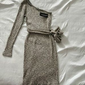 Fashion Nova One Shoulder HeatherGray Mini Dress